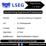 LSEG Off-Campus Drive 2024 Hiring Experienced Candidates for Associate Software Engineer