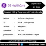 GE Healthcare Off-Campus Drive 2024 Hiring Experienced Candidates for Software Engineer